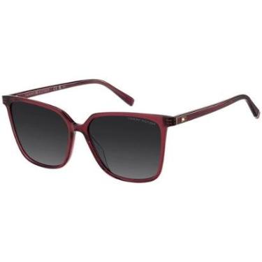 Imagem de Óculos de Sol Tommy Hilfiger Th 2292/S LHF - Vermelho Burgundy 55-Feminino