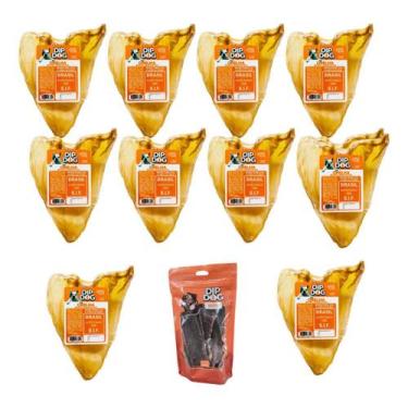 Imagem de Kit 10 Orelha Bovina Desidratada Dip Dog 1 Pacote Esofago