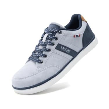 Imagem de LANGDU Tênis masculino casual, moderno, respirável, confortável, para caminhada, tamanho 38-44, Cinza 20, 39