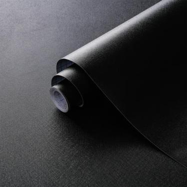 Imagem de Papel de parede Dimon 300x60cm Peel Stick Preto Vinil Espesso - Dimoon