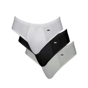 Imagem de Kit/3 Cueca Slip Zorba 0791 Masculina Básica Algodão T. P/GG, M, 034, 