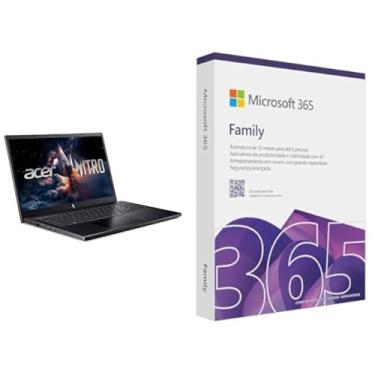 Imagem de Notebook Acer Nitro V15 ANV15-52-51E4 Intel Core i5 16GB 512GB SSD Tela 15,6 Led IPS 165Hz (RTX 4050) FHD Windows 11 + Microsoft 365 Family (12 meses) até 6 usuários