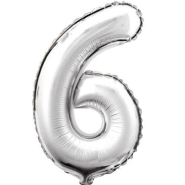 Imagem de Balao numero metalizado bexiga festa aniversario 100 cm 1 mt - SÃO ROQ