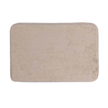 Imagem de Tapete De Microfibra Comfort Bege Claro 58x38cm - Uzoo Tapete Microfibra Comfort 58x38c...