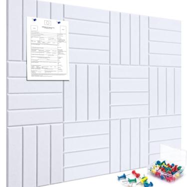 Imagem de Bumusty Tábua de cortiça grande 122 cm x 91 cm placa de feltro branca alternativa