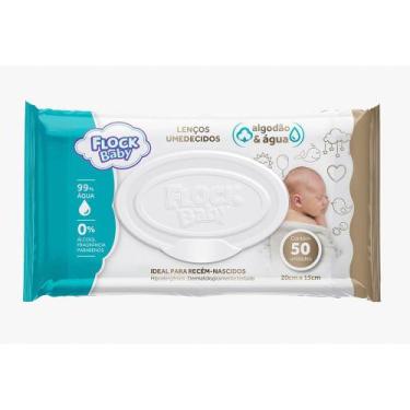 Imagem de Lenço Umedecido Flock Baby Algodão e Água 50 Unidades