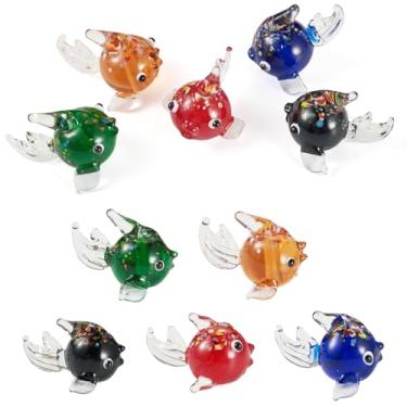 Imagem de Craftora 5 peças de contas de baiacu de vidro Lampwork fofas desenhos animados animais do oceano peixes contas espaçadoras artesanais contas soltas para brinco, colar, joias, artesanato, faça você