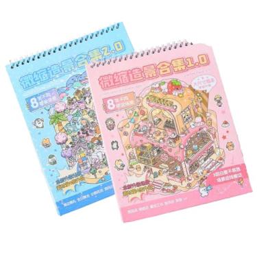 Imagem de Caderno 8 em 1 com Adesivos 3D DIY Monte 8 Cenários Fofos e Criativos Brinquedo Educativo, Interativo e Anti Estresse Natal