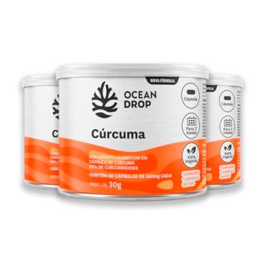 Imagem de Kit 3 Cúrcuma Ocean Drop 60 Cápsulas