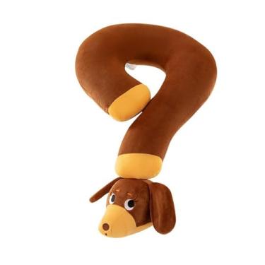 Imagem de Wswqop Almofada Decorativa, Bicho de Pelúcia, Suporte Decorativo para Pescoço em Formato de Dachshund, Brinquedo de Pelúcia, Almofada de Boneca para Cama, Qu, Ponto de interrogação, Tamanho real