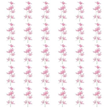 Imagem de PATIKIL Coroa de flores falsas de orquídeas, 30 peças de arranjos de flores artificiais, coroa de cabelo para velas flutuantes, vaso para decoração de centro de casa, casamento, rosa, rosa