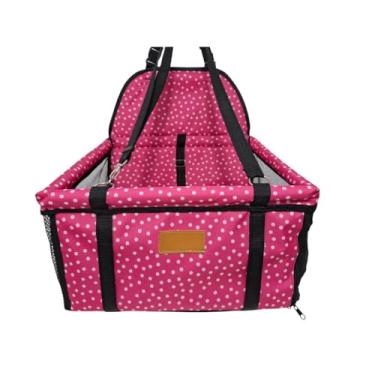 Imagem de Cadeirinha Cadeira Assento Pet de Carro para Cães Cachorro, gatos- Transporte (ROSA ESTAMPADA)