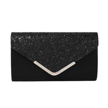 Imagem de SANOVIO Bolsa clutch Sparkle para mulheres | Bolsa noturna brilhante conversível 3 em 1 e bolsa de festa | Presente de casamento, Preto - 3