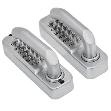 Imagem de Aqur2020 Fechadura de Porta de Segurança, Fechadura de Combinação Mecânica de Liga de Zinco Com Alça Dupla Face para Portões de Casa, Estacionamentos