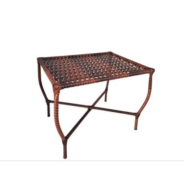 Imagem de Mesa mesinha centro canto fibra junco sintética área externa alpendre varanda sacada jardim