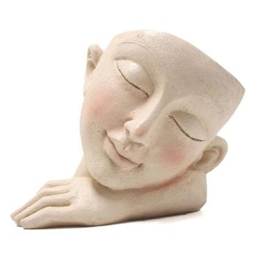 Imagem de Vaso de plantas de resina de vaso de flores Design abstrato de cabeça 