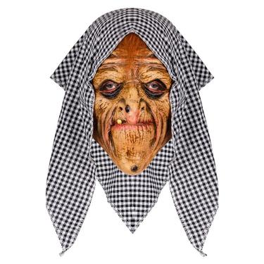Imagem de Máscara de bruxa de Halloween para mulher velha de resina realista com alta qualidade