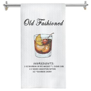 Imagem de GOOZHO Toalhas de cozinha antiquadas para coquetéis, presentes para amantes de coquetéis, toalhas de chá para decoração de carrinho de cozinha, bar de cozinha, presentes de bebida à moda antiga