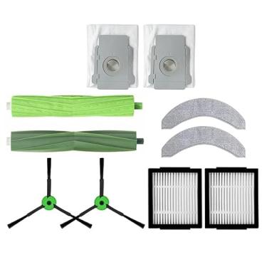 Imagem de Haozhifeng 10 peças de escova principal/escova lateral/saco de pó/filtro/pano de esfregão compatível com i/Robot 9 j9+ J7 J7+ Combo 10 Max X0850 peças sobressalentes de aspirador de pó robô