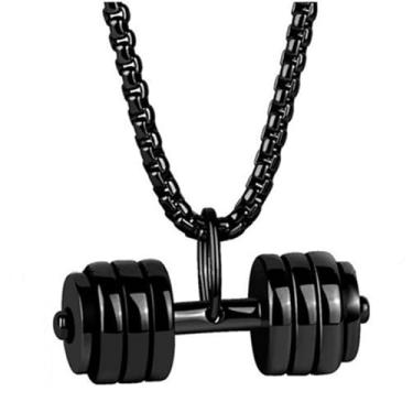 Imagem de Colar com halteres para homens e mulheres, pingente de aço inoxidável, para levantamento de peso, fitness, academia, halteres, joias para pai, irmão, ele, entusiastas de fitness, treinadores, atletas