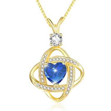 Imagem de HeartMelody Colar infinito feminino banhado a ouro branco 14 K 18 K delicado coração pingente de pedra do mês de nascimento, colar diário, aniversário, presente de aniversário para esposa e mãe