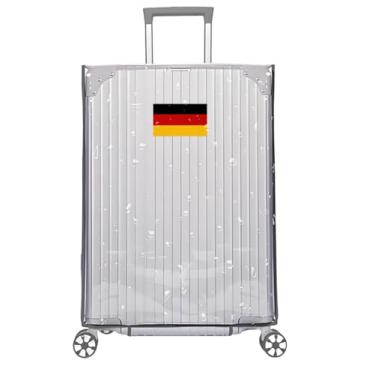 Imagem de Capa de mala de PVC transparente, à prova d'água, capa protetora à prova de chuva com adesivo de bandeira alemã da Alemanha, Transparente., 24 inch, Transparente