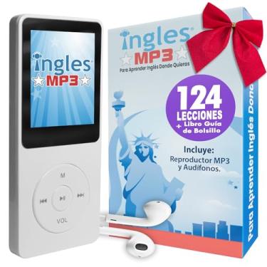 Imagem de Curso de INGLES MP3, Aprende Ingles en 3 Meses, Curso De Ingles (Incluye reprodutor mp3 compacto con 124 Lecciones + Libro Guía)