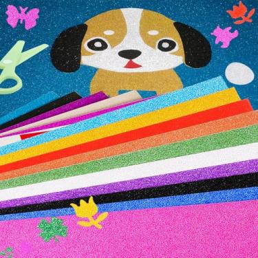 Imagem de Papel de cartolina com glitter dourado, 10 cores, papel brilhante, cartolina grossa de 250 g/m2 para Cricut, álbuns, artes DIY, convites, decorações de festa (20 x 30 cm, 13 folhas, não adesivo)