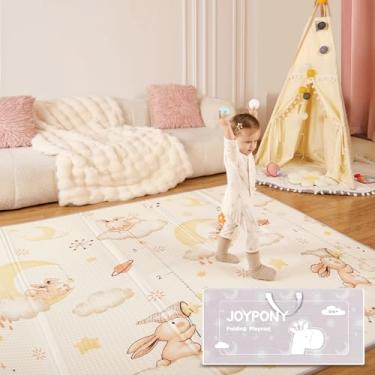Imagem de Joypony Baby Play Mat 79" X 71", Extra Large Foldable Play Mats for Babies and Toddlers, Waterproof & Anti-Slip Portable Baby Floor Mat for Tummy Time, Foam Baby Mat for Floor with Travel Bag