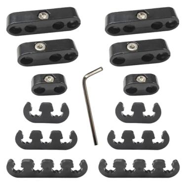 Imagem de DUSCOKE Kit separador de fios de vela de ignição de carro de 12 peças, divisor separador de teares de fios de ignição do motor automotivo, suporte divisor de fios de plugue com 1 chave tipo L