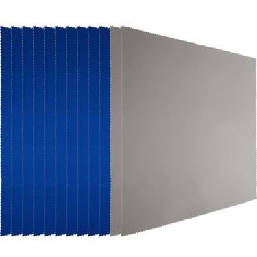 Imagem de Frienda Pacote com 12 panos de limpeza de vidro de microfibra grandes, 30,5 x 30,5 cm, panos de limpeza de óculos de sol grandes para telas e lentes de óculos eletrônicos (azul, cinza escuro)