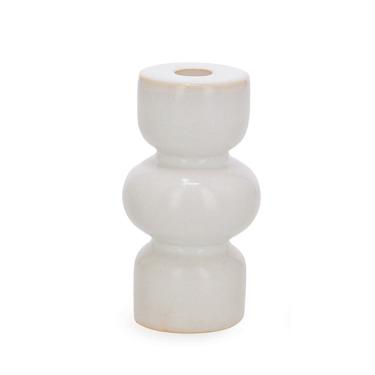 Imagem de Castiçal Porta-Vela em Cerâmica Branca 15cm 19452M Mart