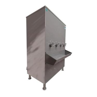 Imagem de Bebedouro Industrial de Piso BIXBP200 em Aço Inox Polido 200L c/ 4 Tor