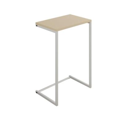 Imagem de Mesa lateral moderna para sala de estar com pernas industriais de 70 cm, resistente, durável e elegante (Branco/off - White)