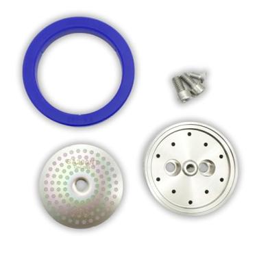 Imagem de Kit de ajuste feito para Gaggia Classic. Suporte de chuveiro de aço inoxidável atualizado. Tela de chuveiro IMS Precision Nanotech GA200NT, junta de silicone Cafelat e todos os parafusos (kit de