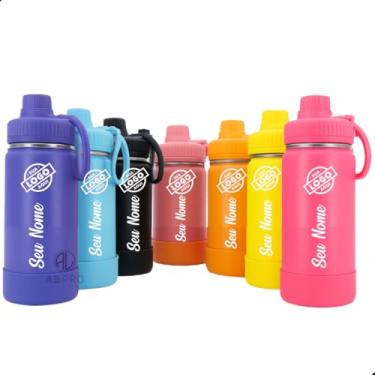 Imagem de Garrafa Térmica Inox 600ml Personalizada Nome Figura Profissão (PINK)