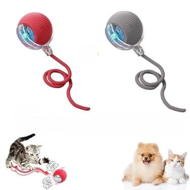 Imagem de Conjunto de brinquedos para gatos - Conjunto de brinquedos inteligentes de 2/3 peças Brinquedos interativos adequados para gatos adultos e gatinhos Alivia o estresse (Vermelho + Gris（Kit 2）)
