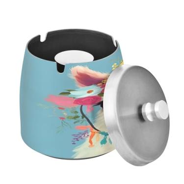 Imagem de Blueangle Cinzeiro de alpaca com tampa para cigarros, à prova de vento/chuva, aço inoxidável, sem fumaça, inodoro, cinzeiro para uso interno ou externo (153)