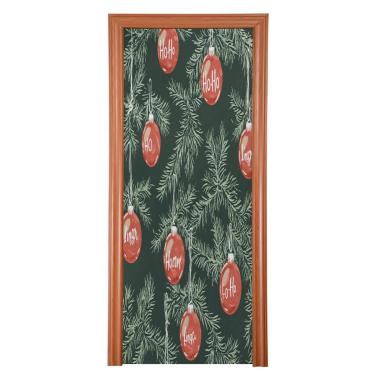 Imagem de Blueangle Capa de porta de galhos de árvore de Natal - Capa de porta de tecido elástico para porta da frente - decoração de banner de porta de Natal para festas ao ar livre em casa (336)