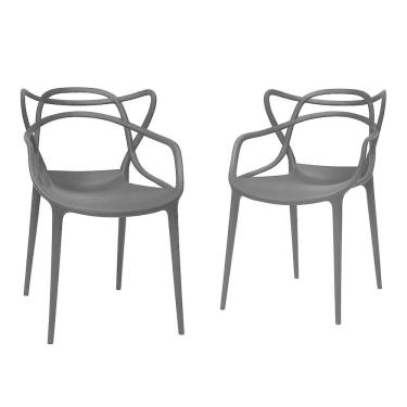 Imagem de Kit 2 Cadeiras Sala De Estar Moderna Cor:preto