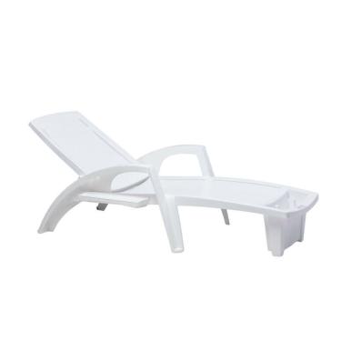 Imagem de Espreguiçadeira Sole Reclinável Branca Em Polipropileno Com Proteção Uv Pisani