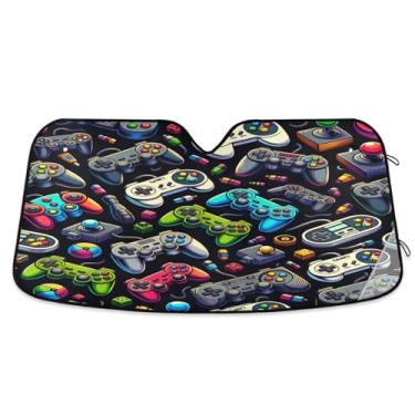 Imagem de ATTX Vários Gamepads Para-brisas de Carro 144.8 cm x 80.0 cm Escudo Solar Universal com Proteção UV, Persiana de Janela Frontal Auto Dobrável para Sedans SUVs Caminhões #560