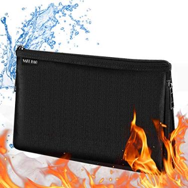 Imagem de Saco de Dinheiro Pequeno à Prova Fogo Documentos Expandível e Água Bolsa Armazenamento Seguro Envelope com Zíper para Arquivo A5 Documento Jóias Passaporte