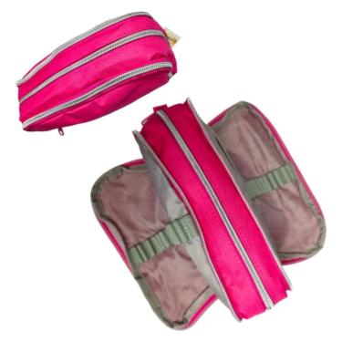 Imagem de Estojo Material Escolar Duplo Grande Volta às Aulas Canetas Lápi Organizador Ensino Médio Faculdade