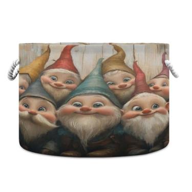 Imagem de WELLDAY Cesta de corda de algodão para bebês anões fofos para sala de estar, lavanderia, berçário, travesseiros, decoração de casa