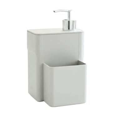 Imagem de Dispenser Detergente de Cozinha 2 em 1 com Porta Esponja e Rodo – Suporte Luxo para Pia, Sabão Líquido 750ml(DISPENSER DETERGENTE CREME)