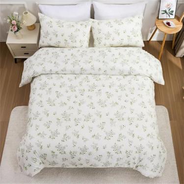 Imagem de XLCZMYL 3 peças, roupa de cama floral moderna, confortável, lençol plano, sem enchimento, roupa de cama solteiro/casal/queen/king menino, menina, 01, USqueen 229x229