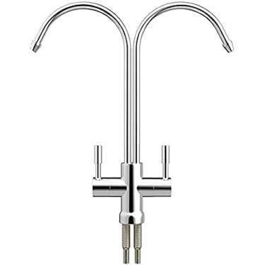 Imagem de Filtro de água potável Torneira de cozinha escovada 360 gira torneira de pia de cozinha RO filtro de água potável torneira de pia osmose reversa 1/4''-M,E