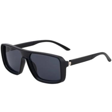 Imagem de Óculos de sol quadrados de luxo para mulheres, tendência clássica, óculos de sol para dirigir e viajar, UV400 (preto fosco e cinza)