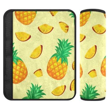 Imagem de Burbuja Capa para cinto de segurança de carro abacaxi, macio, confortável, protetor de cinto de segurança para alça de ombro de assento, 1 par pequeno